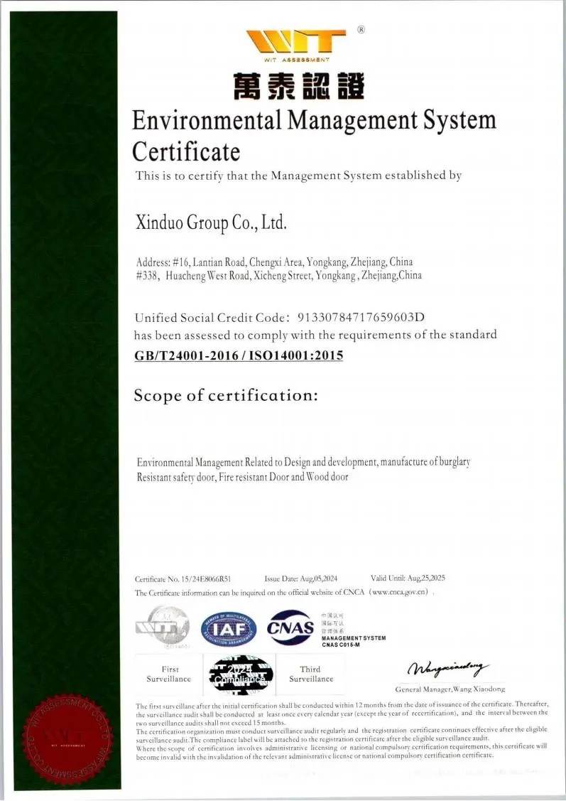 environmental management system certificate